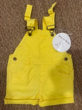NWT Dotty Dungarees Yellow Overalls Size 2/3